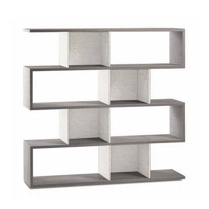 Libreria divisoria a 4 ripiani modulari finitura struttura Cemento / Finitura frontale Ossido Bianco by Sarmog by CeramicStore | Lo specialista del tuo bagno