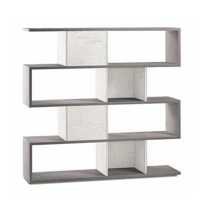 Libreria divisoria a 4 ripiani modulari finitura struttura Cemento / Finitura frontale Ossido Bianco by Sarmog by CeramicStore | Lo specialista del tuo bagno