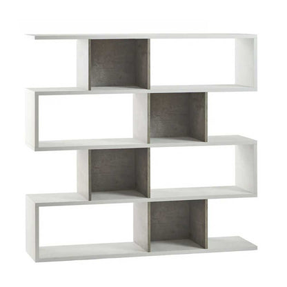 Libreria divisoria a 4 ripiani modulari finitura struttura Ossido Bianco / Finitura frontale Cemento by Sarmog by CeramicStore | Lo specialista del tuo bagno