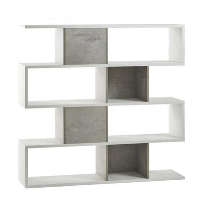 Libreria divisoria a 4 ripiani modulari finitura struttura Ossido Bianco / Finitura frontale Cemento by Sarmog by CeramicStore | Lo specialista del tuo bagno