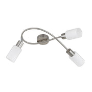 Plafoniera Mars a 3 luci in acciaio e vetro bianco by CeramicStore | Lo specialista del tuo bagno