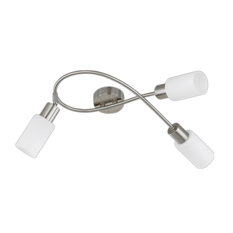 Plafoniera Mars a 3 luci in acciaio e vetro bianco by CeramicStore | Lo specialista del tuo bagno