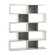 Libreria divisoria a 5 ripiani modulari finitura struttura Ossido Bianco / Frontale Finitura Cemento by Sarmog by CeramicStore | Lo specialista del tuo bagno