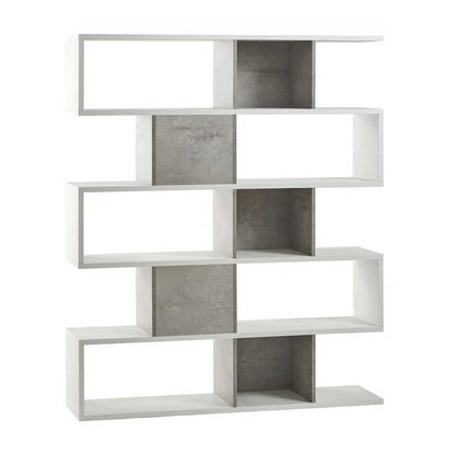 Libreria divisoria a 5 ripiani modulari finitura struttura Ossido Bianco / Frontale Finitura Cemento by Sarmog by CeramicStore | Lo specialista del tuo bagno