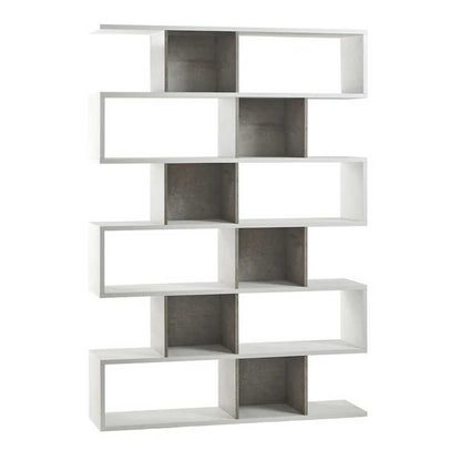 Libreria divisoria a 6 ripiani modulari finitura struttura Ossido Bianco / Frontale Cemento by Sarmog by CeramicStore | Lo specialista del tuo bagno