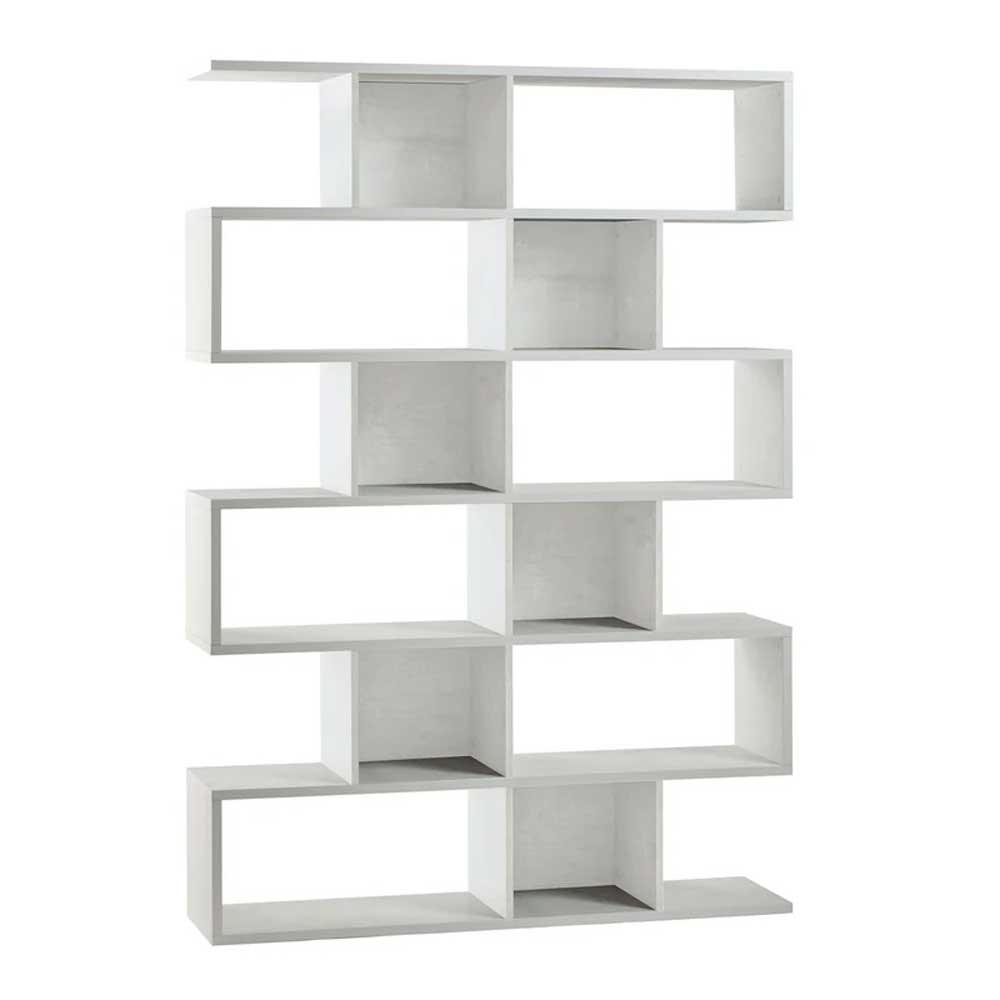 Libreria divisoria a 6 ripiani modulari finitura struttura Ossido Bianco / Frontale Ossido Bianco by Sarmog by CeramicStore | Lo specialista del tuo bagno