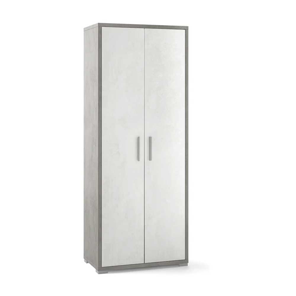 Mobile arredamento moderno a 2 ante e 4 ripiani finitura struttura Cemento / finitura frontale Ossido Bianco by Sarmog by CeramicStore | Lo specialista del tuo bagno