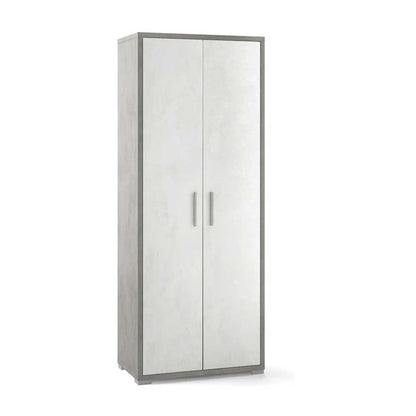Mobile arredamento moderno a 2 ante e 4 ripiani finitura struttura Cemento / finitura frontale Ossido Bianco by Sarmog by CeramicStore | Lo specialista del tuo bagno