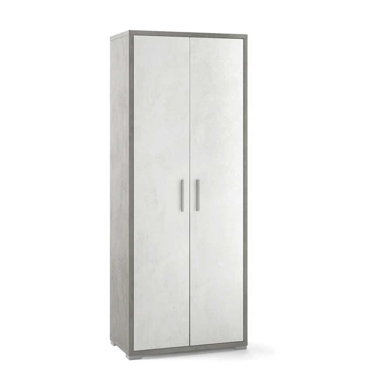 Mobile arredamento moderno a 2 ante e 4 ripiani finitura struttura Cemento / finitura frontale Ossido Bianco by Sarmog by CeramicStore | Lo specialista del tuo bagno