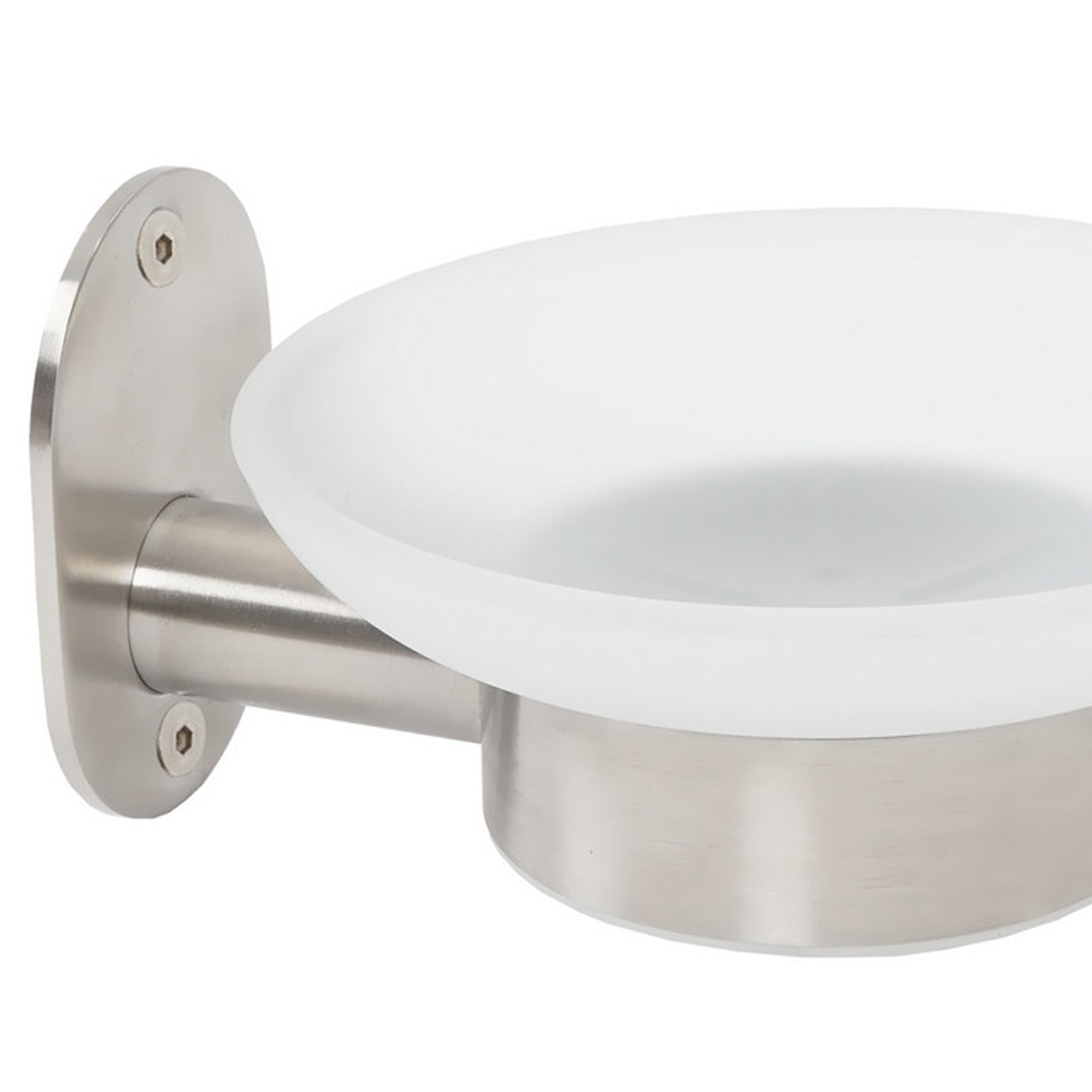 Porta sapone in acciaio inox spazzolato e vetro, fissaggio con viti incluse o colla linea Blizz Metaform by CeramicStore | Lo specialista del tuo bagno