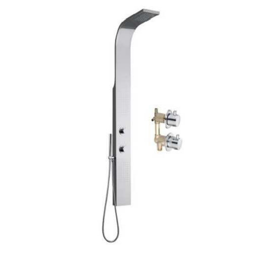 Pannello doccia modello Vulcano 4 funzioni inox effetto specchio by CeramicStore | Lo specialista del tuo bagno