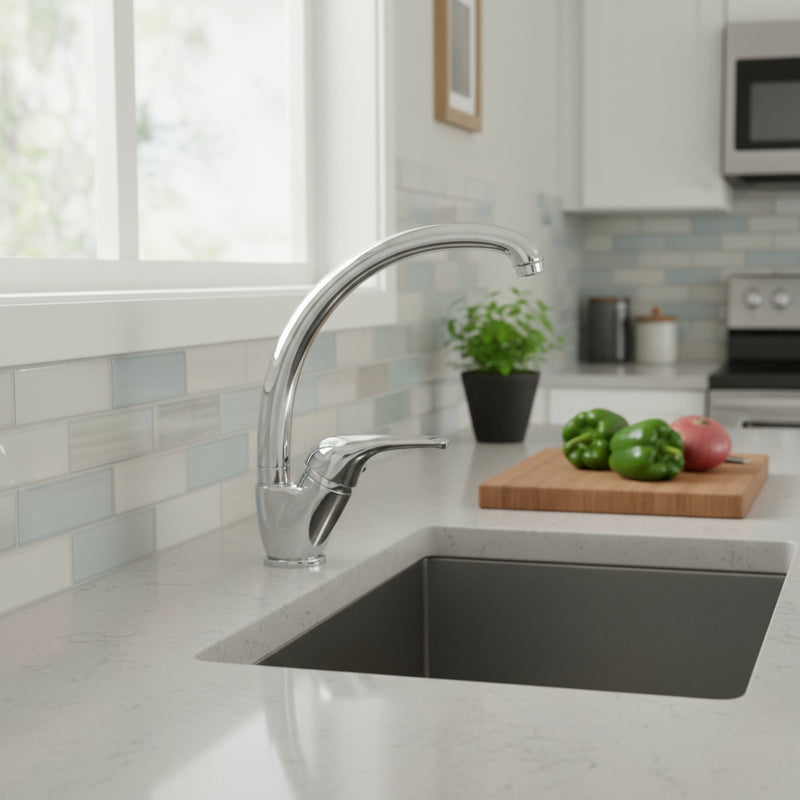 Miscelatore monocomando lavabo cucina con bocca girevole cromato by CeramicStore | Lo specialista del tuo bagno