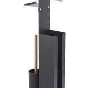 Piantana portarotolo con porta smartphone in Acciaio & Bambà¹ modello Yoni - Nero Opaco