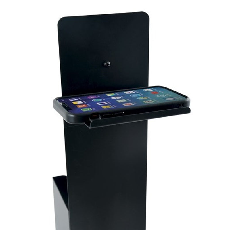Piantana portarotolo con porta smartphone in Acciaio & Bambà¹ modello Yoni - Nero Opaco