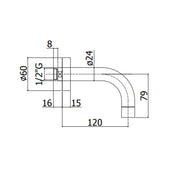 Bocca a muro con attacco 1/2€³ Paffoni - à¸ 60 mm