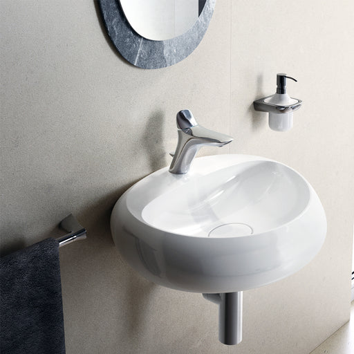 Lavabo sospeso modello Cloud Rak Ceramics cm 55x42,5 ceramica bianca lucida senza troppopieno by CeramicStore | Lo specialista del tuo bagno
