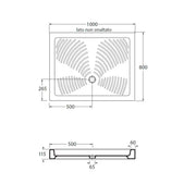 Piatto doccia in ceramica Stella 80x100cm Made in Italy