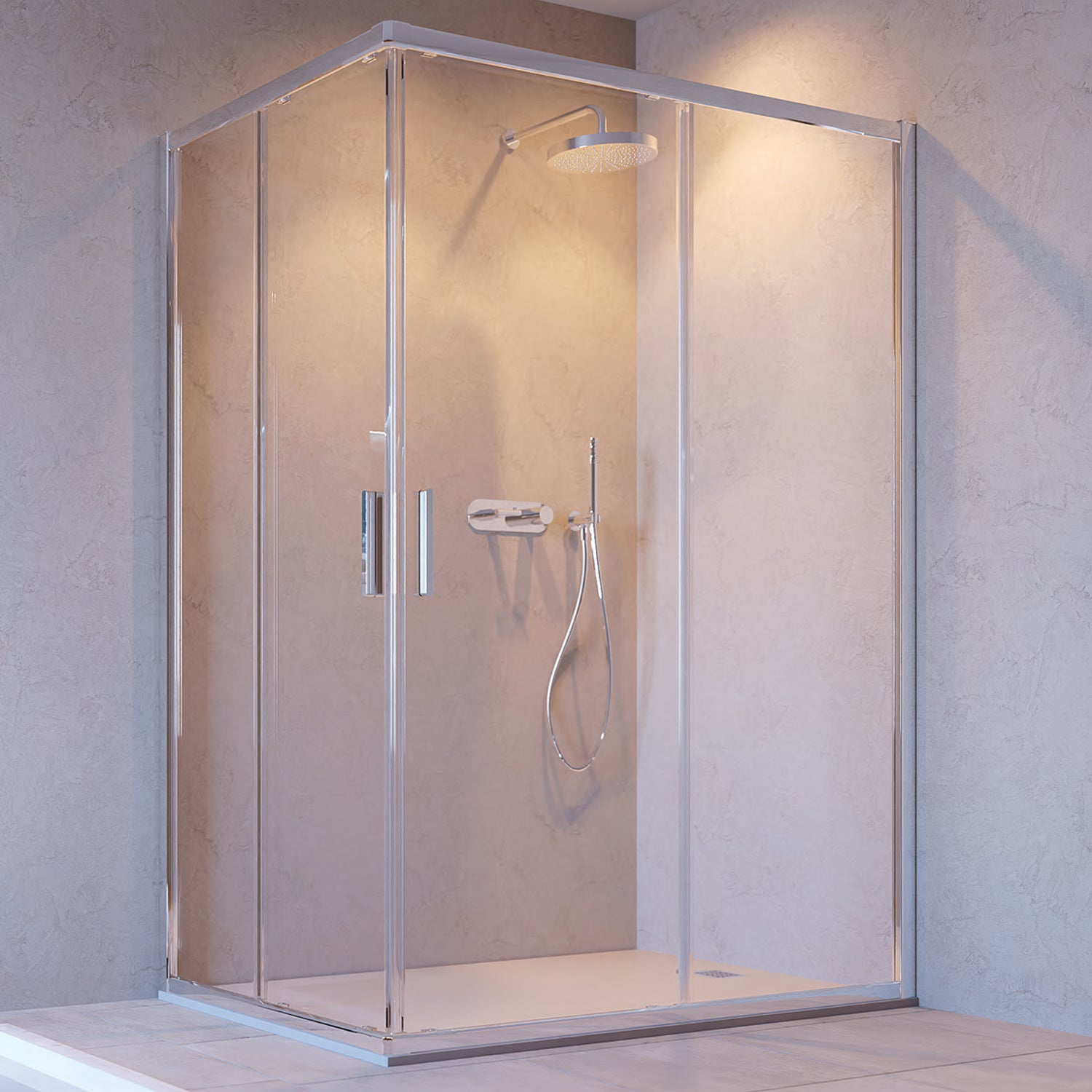 Box doccia angolare Barbados 80X140cm cristallo 6mm Made in Italy by CeramicStore | Lo specialista del tuo bagno