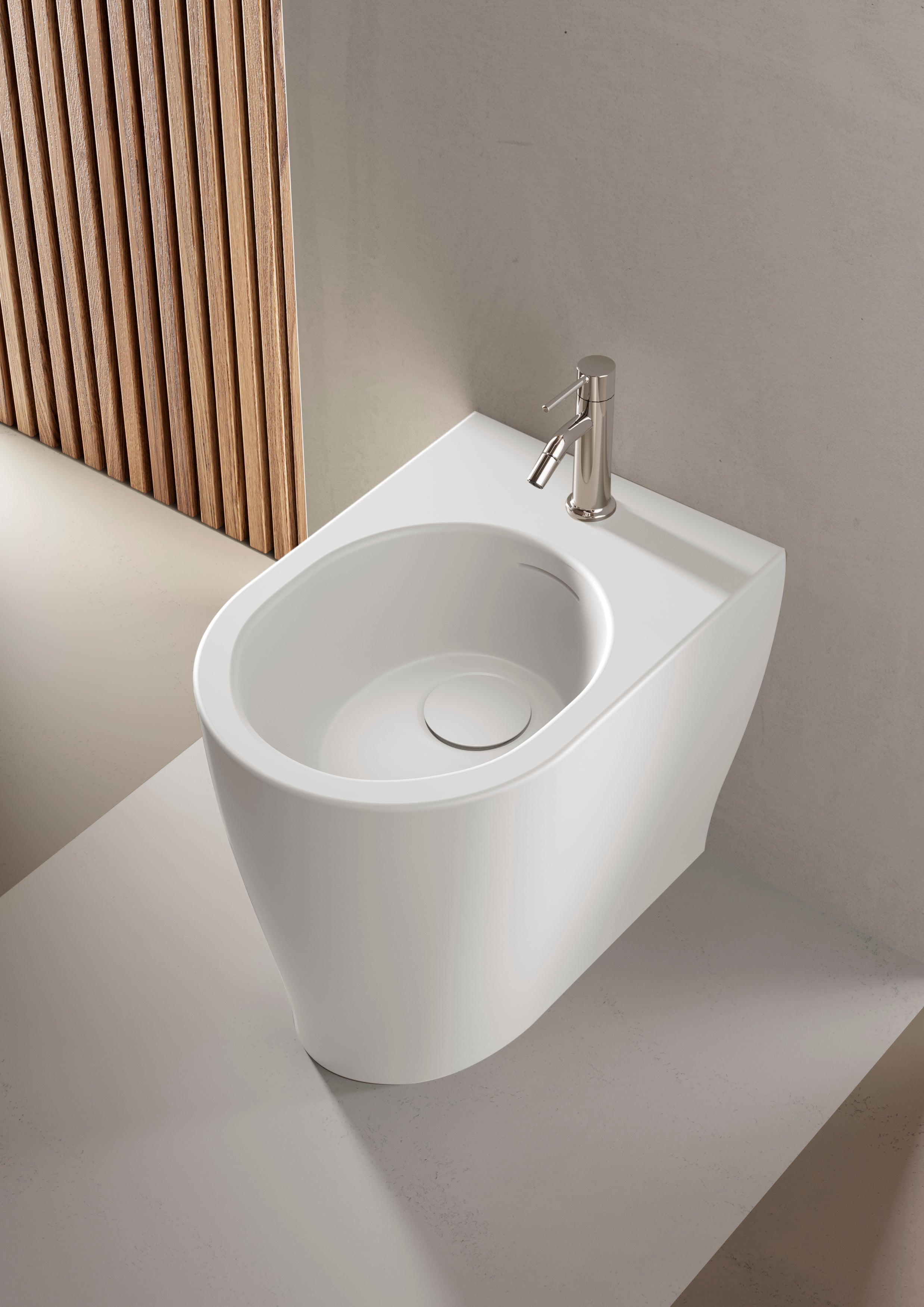 Bidet filomuro Domus Falerii collezione Multipla bianco lucido
