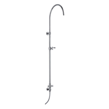 Colonna doccia tonda 2,2cm in ottone con soffione, deviatore e attacco flessibile by CeramicStore | Lo specialista del tuo bagno