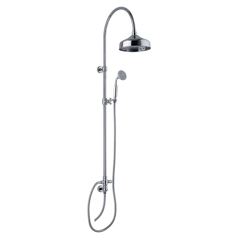 Colonna doccia tonda 2,2cm in ottone con soffione, deviatore e attacco flessibile by CeramicStore | Lo specialista del tuo bagno