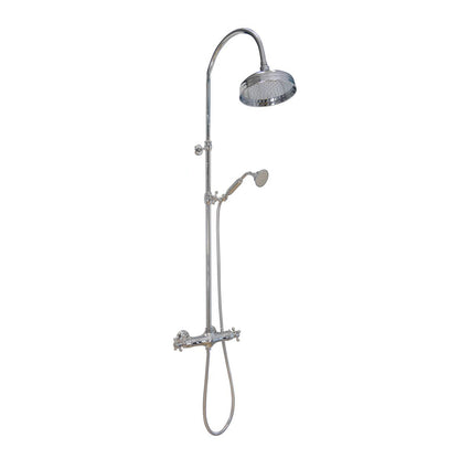 Colonna doccia tonda 2,2cm in ottone con soffione e termostatico TM3S by CeramicStore | Lo specialista del tuo bagno