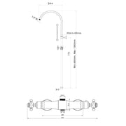 Colonna doccia tonda 2,2cm in ottone con soffione e termostatico TM3S by CeramicStore | Lo specialista del tuo bagno