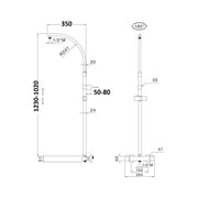 Colonna doccia 2,4cm in ottone con deviatore MX3C by CeramicStore | Lo specialista del tuo bagno