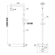 Colonna doccia regolabile con soffione Linz e deviatore MX3C by CeramicStore | Lo specialista del tuo bagno