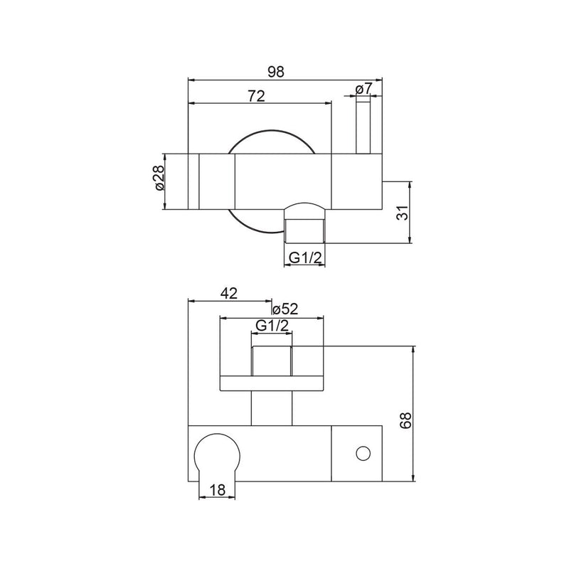 Rubinetto per idroscopino in ottone con supporto doccia acqua fredda by CeramicStore | Lo specialista del tuo bagno