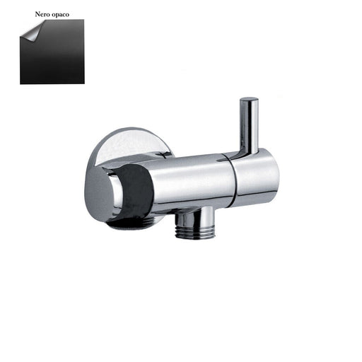 Rubinetto per idroscopino in ottone con supporto doccia acqua fredda nero by CeramicStore | Lo specialista del tuo bagno