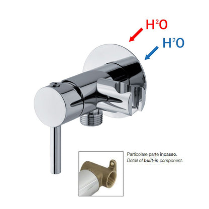 Miscelatore per idroscopino in ottone con supporto doccia attacco 1/2M by CeramicStore | Lo specialista del tuo bagno