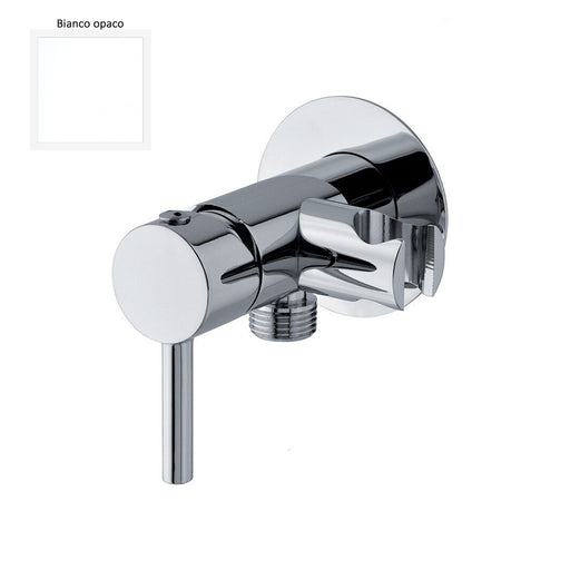 Miscelatore per idroscopino in ottone con supporto doccia attacco 1/2M bianco by CeramicStore | Lo specialista del tuo bagno