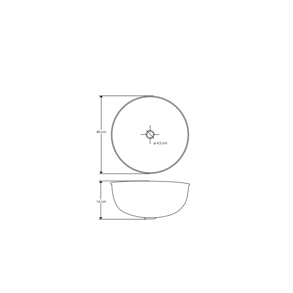Lavandino da appoggio 'Open Basin' in metallo à˜ 40x16h cm by Cipi - Cielo
