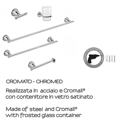 Set 5 pezzi in Acciaio Inox di Gedy serie Genziana - Cromato by CeramicStore | Lo specialista del tuo bagno