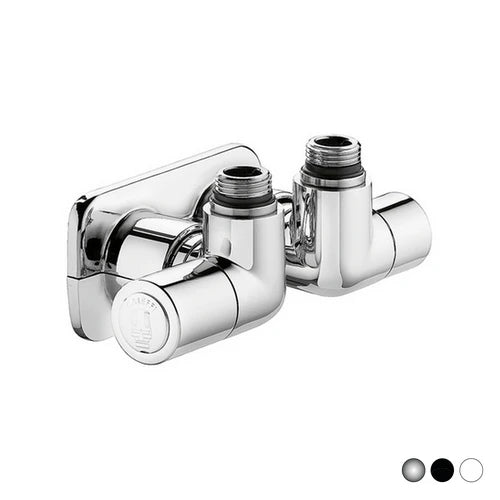 Valvola termostatizzabile detentore a doppia squadra versione sx 1/2 23 p.1 5 bianco
