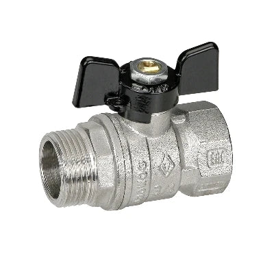 Valvola a sfera mf con farfalla 1/2 dn 15 pn 40