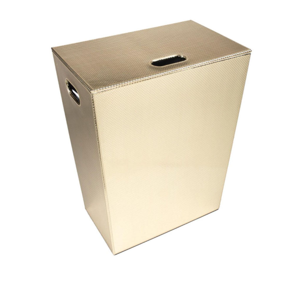 Porta Biancheria 'Koh-i-Noor' in ecopelle con sacca interna - cm 48x30x61h - Oro Metal by CeramicStore | Lo specialista del tuo bagno
