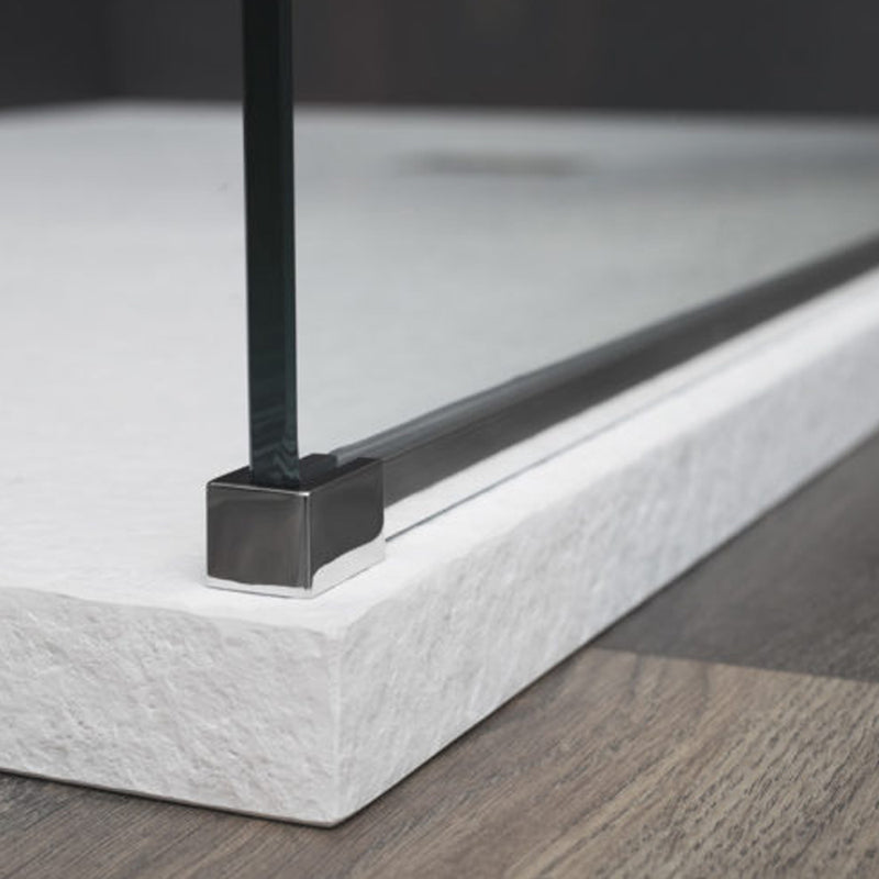 Parete doccia Walk In cm 100 in cristallo temperato trasparente 8mm collezione Beauty Carbon con profili neri by CeramicStore | Lo specialista del tuo bagno