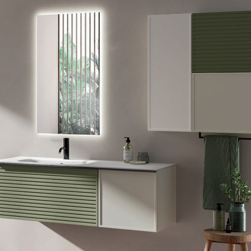 Composizione bagno sospesa con lavabo, specchio e pensili 120+70x200hx46 cm PIX1 by CeramicStore | Lo specialista del tuo bagno