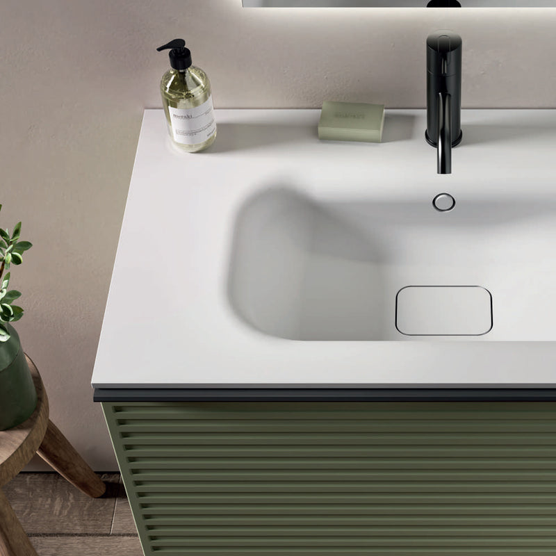 Composizione bagno sospesa con lavabo, specchio e pensili 120+70x200hx46 cm PIX1 by CeramicStore | Lo specialista del tuo bagno