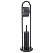 Piantana da bagno con porta carta igienica e scopino wc modello Abby colore nero opaco