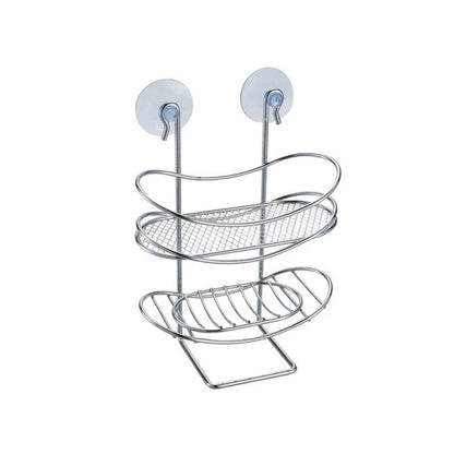 Mensola e portasapone con ventosa in plastica ovale in acciaio cromato by CeramicStore | Lo specialista del tuo bagno