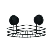 Mensola doccia angolare con ventosa nera modello Tabarca in acciaio colore nero by CeramicStore | Lo specialista del tuo bagno