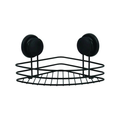 Mensola doccia angolare con ventosa nera modello Tabarca in acciaio colore nero by CeramicStore | Lo specialista del tuo bagno