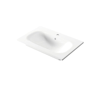 Lavabo da incasso rettangolare in ceramica bianca lucida 71x46cm serie Soft Disegno-Ceramica by CeramicStore | Lo specialista del tuo bagno