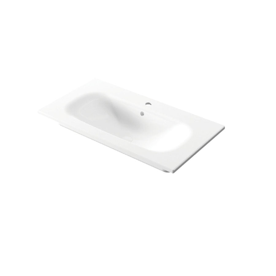 Lavabo da incasso rettangolare in ceramica bianca lucida 86x46cm serie Soft Disegno-Ceramica by CeramicStore | Lo specialista del tuo bagno