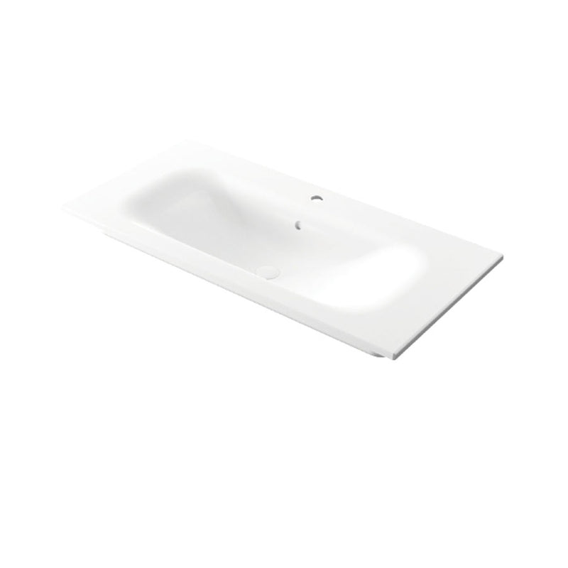 Lavabo da incasso rettangolare in ceramica bianca lucida 106x51cm serie Soft Disegno-Ceramica by CeramicStore | Lo specialista del tuo bagno