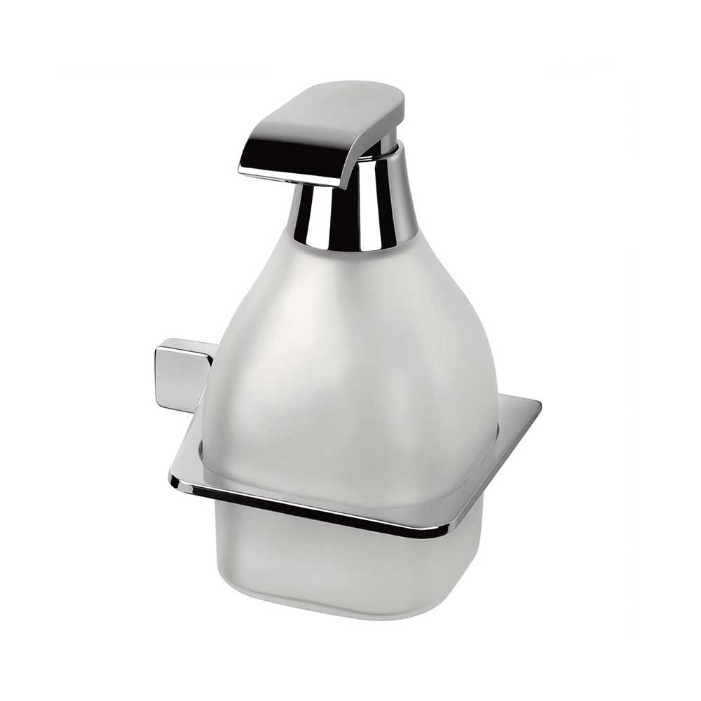 Dispenser Sapone in ottone cromato e vetro acidato versione Destra Colombo Design collezione Alizà¨ Con fissaggio a tassello inclusi by CeramicStore | Lo specialista del tuo bagno