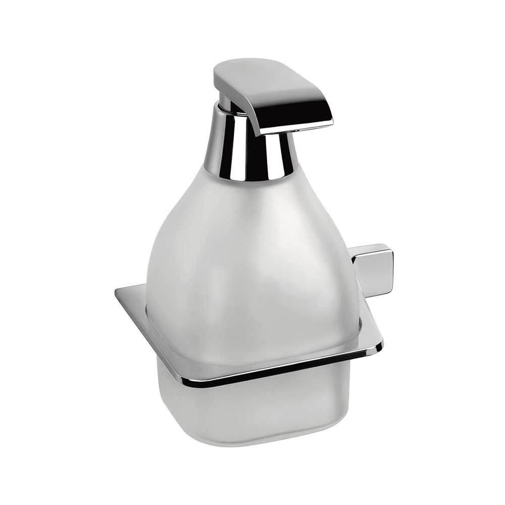 Dispenser Sapone in ottone cromato e vetro acidato versione Sinistra Colombo Design collezione Alizà¨ Con fissaggio a tassello inclusi by CeramicStore | Lo specialista del tuo bagno